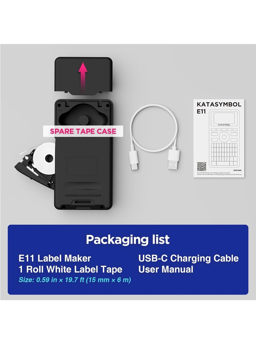 New Open Box SUPVAN E11 Bluetooth Label Maker Machine, Support Keyboard & App - Picture 9 of 10